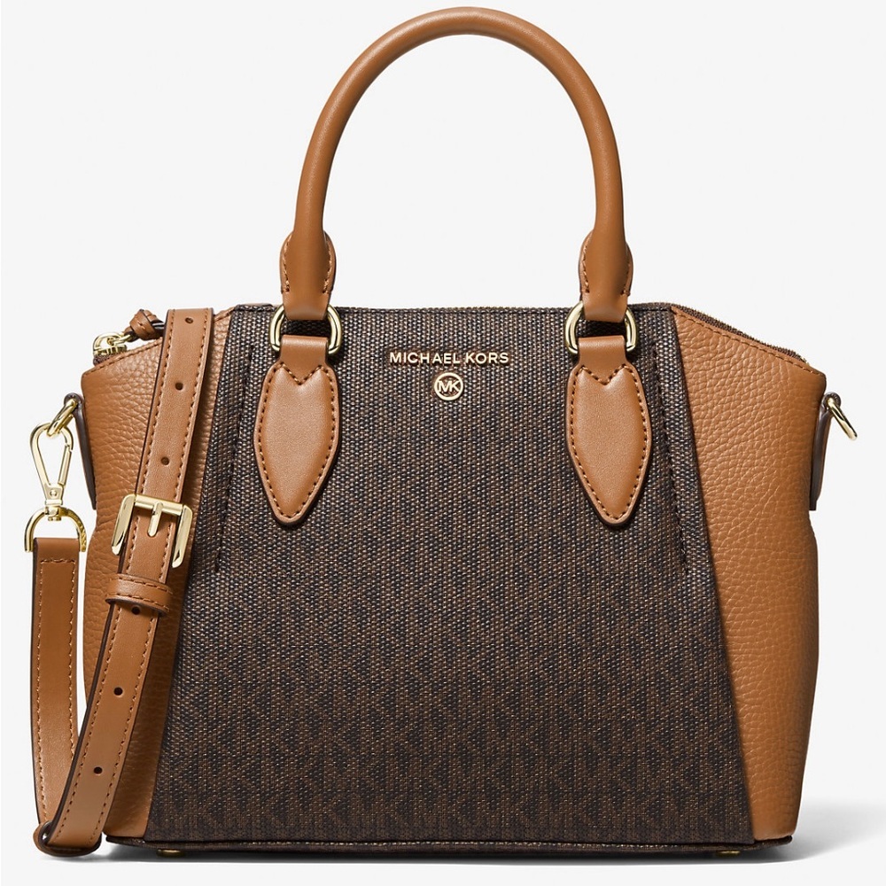 MICHAEL KORS Sienna Medium Logo Leather Messenger Crossbody Bag AUTHENTIC NEW